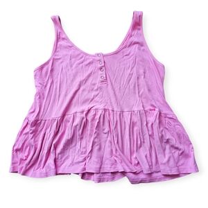 Pink Lily Pink Ribbed Tank Top NWOT